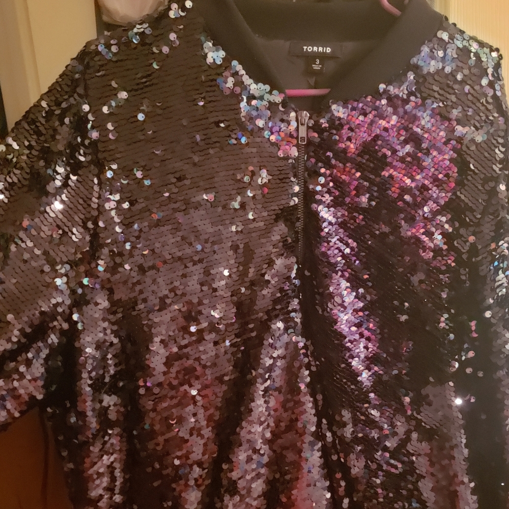 Torrid Sequin Bomber Jacket